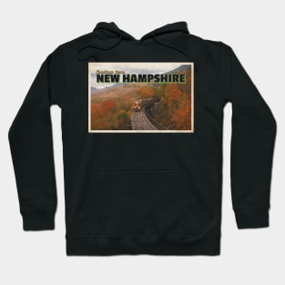 Greetings from New Hampshire - Vintage Travel Postcard Design Hoodie